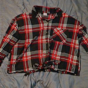 Crop flannel shirt
